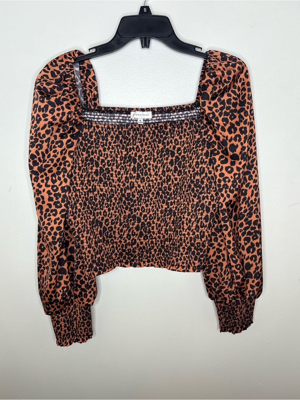 Leopard Smocked Long Sleeve Top